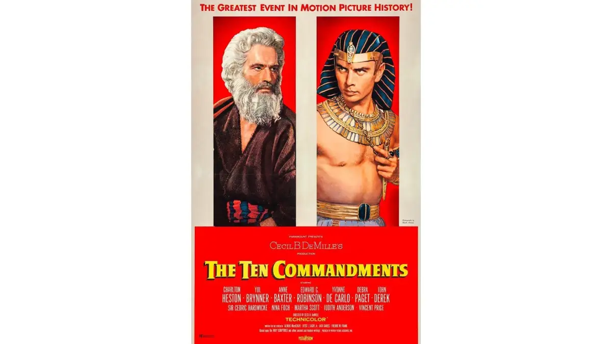a movie poster for the ten commandments
